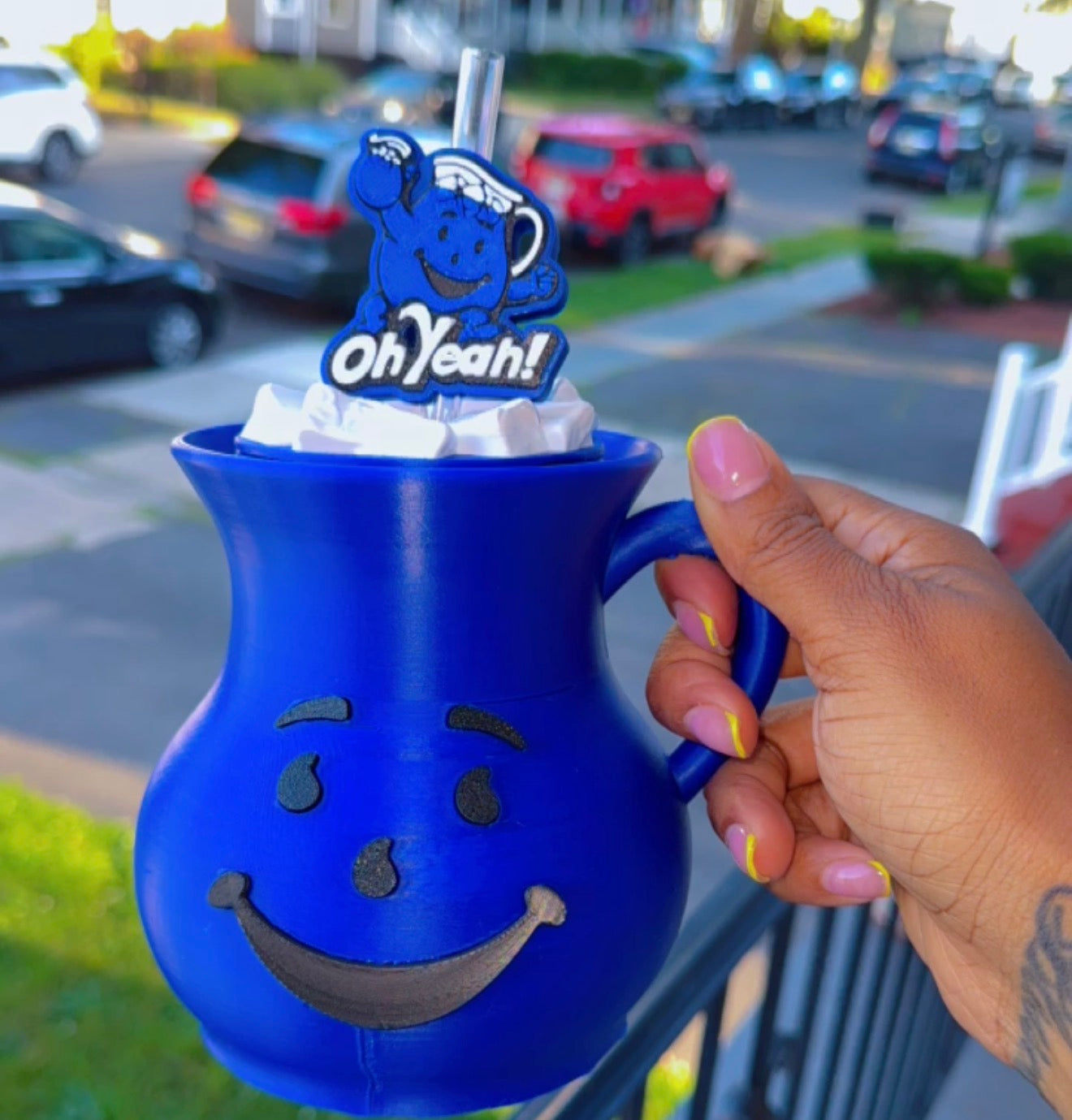 Retro Pitcher Cup Straw Topper Included | 90s Inspired Cold Drink Cup