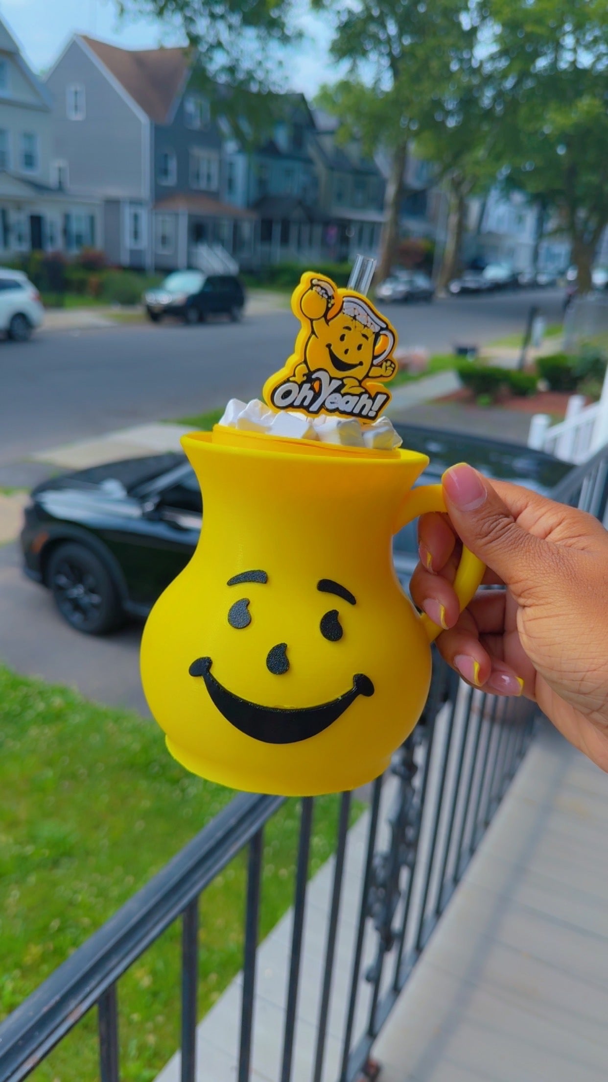 Retro Pitcher Cup Straw Topper Included | 90s Inspired Cold Drink Cup