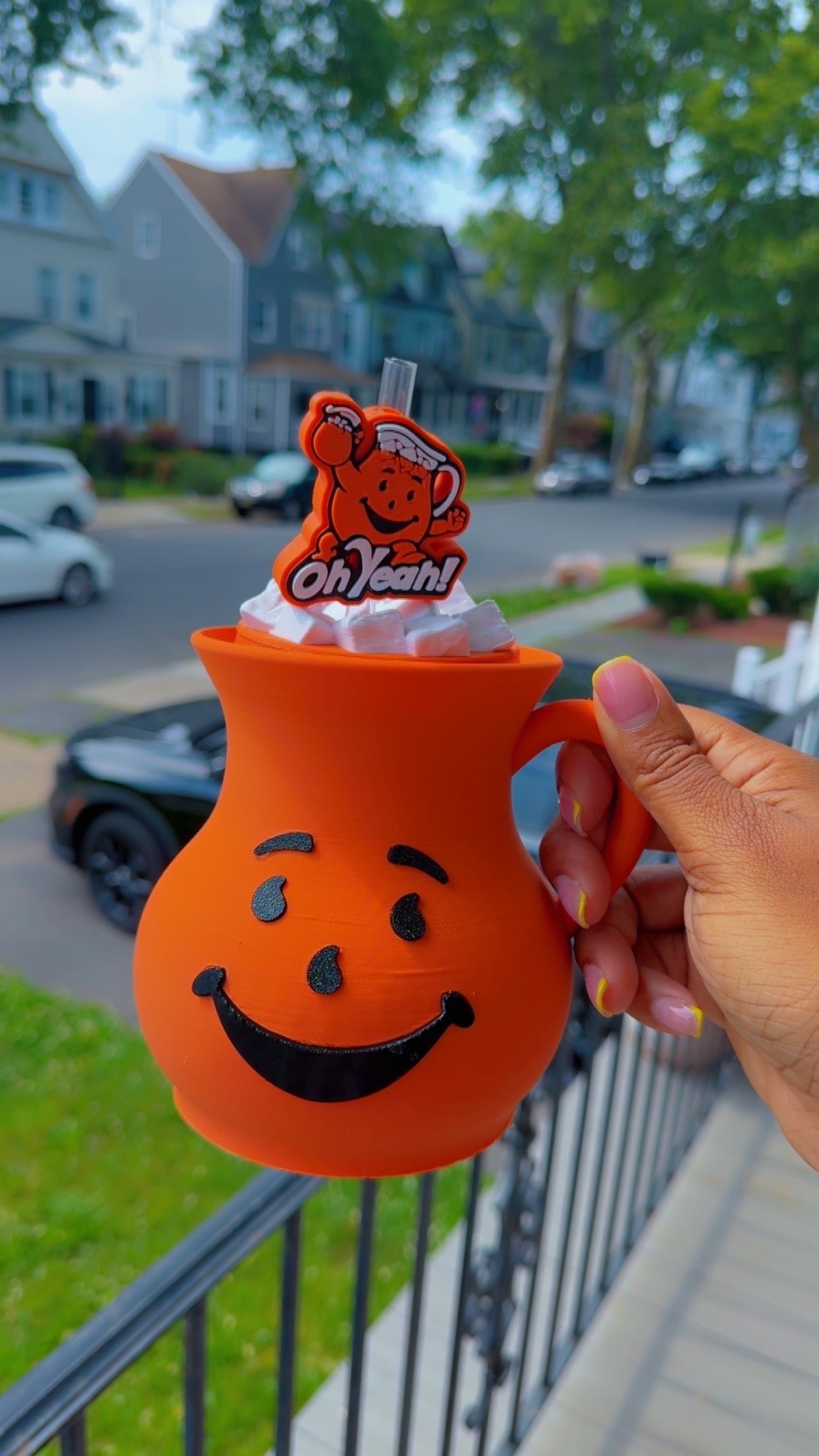 Retro Pitcher Cup Straw Topper Included | 90s Inspired Cold Drink Cup
