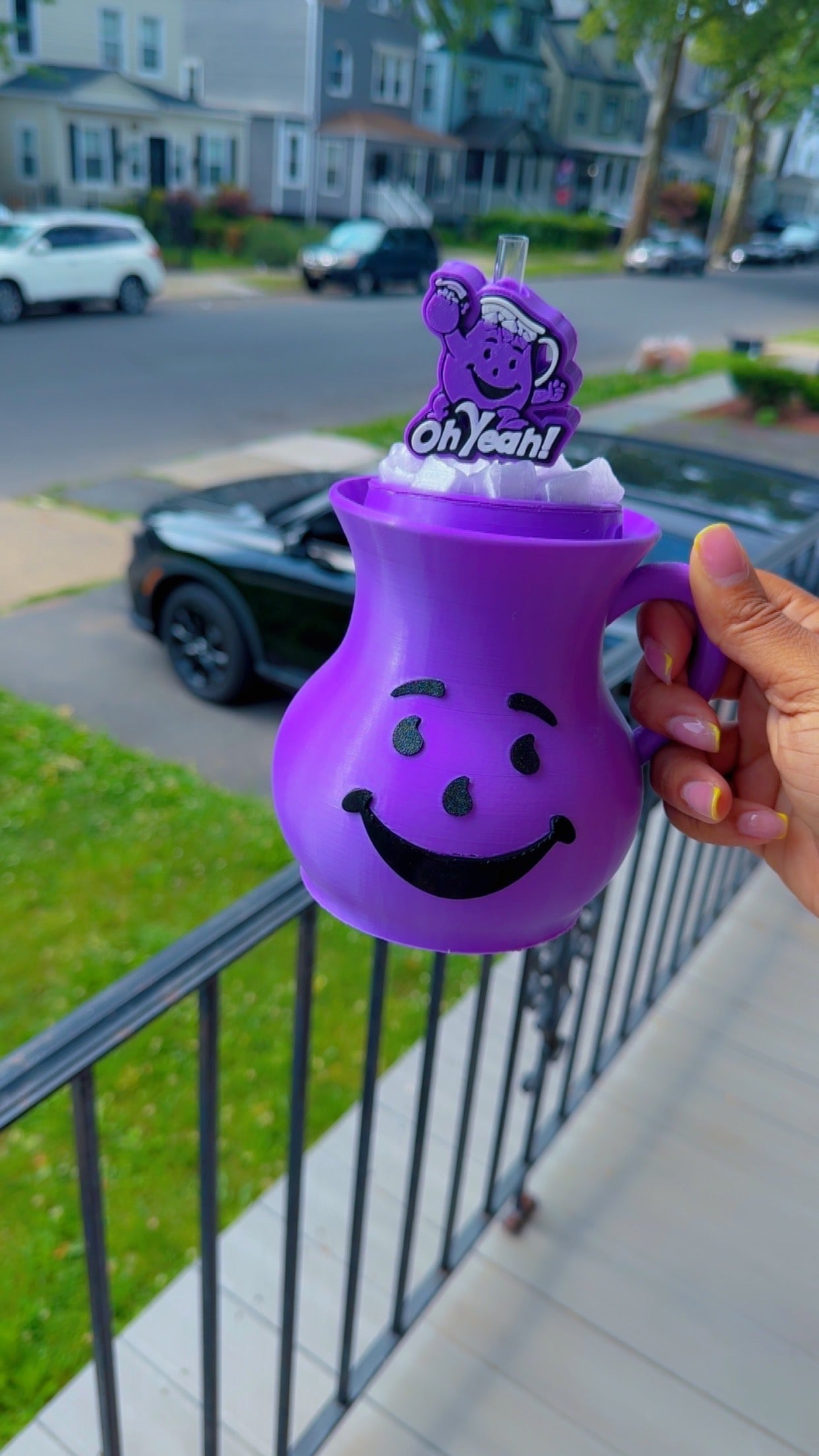 Retro Pitcher Cup Straw Topper Included | 90s Inspired Cold Drink Cup