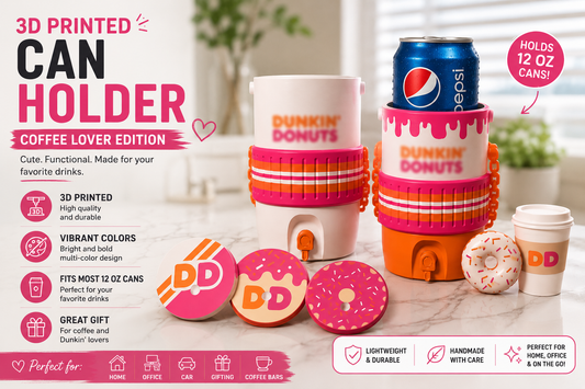 3D Printed Coffee-Inspired Can Holder – Fits 12 oz Glass Cans